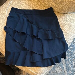 NWOT H&M Silky Navy Ruffle Skirt - size 4